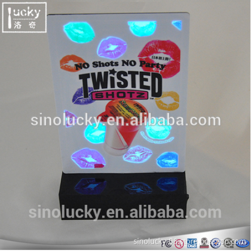 A5 Size LED Menu Holder Acrylic Flashing Led Light Table Menu Restaurant Card Display